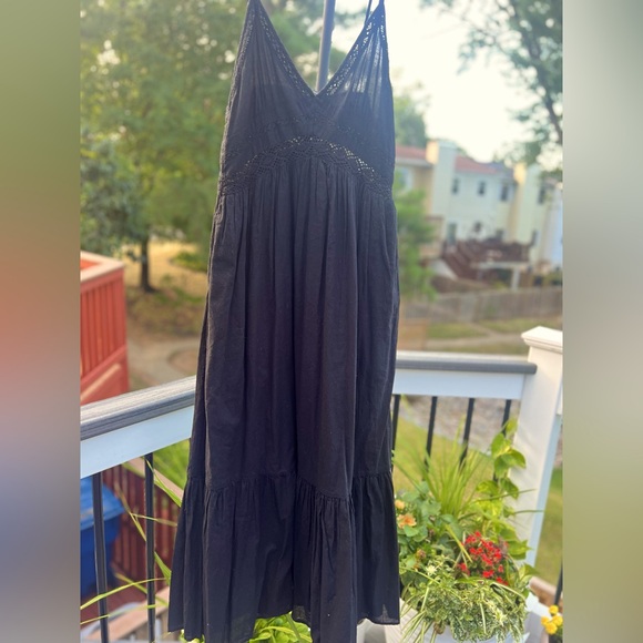 ZARA LACE INSERT MIDI DRESS - Picture 6 of 8